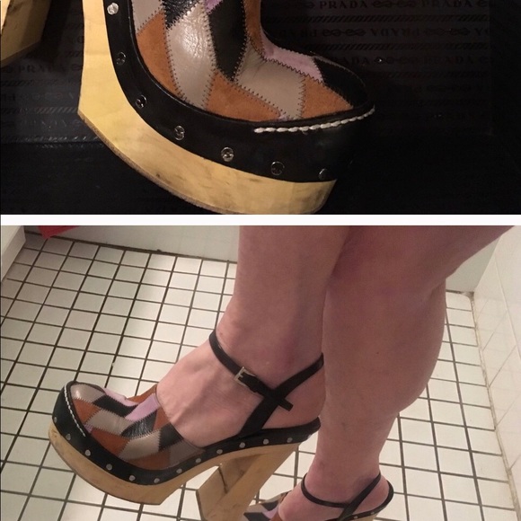 The Coolest Prada Platforms. Patched leather/ HOT - Picture 5 of 5